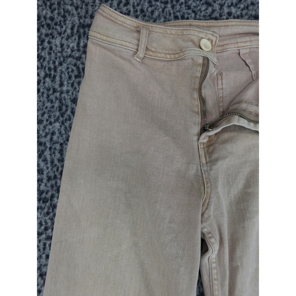 Robertson + Rodeo Wide Leg Jeans Womens Medium Tan Raw Hem High Rise - Picture 2 of 14